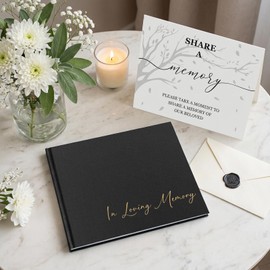Funeral Guest Book for Memorial Service, in Loving Memory 9x7.5