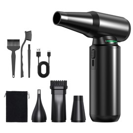 Compressed Air Duster with LED Flashlight, 300,000RPM Brushless Motor Electric Air Duster, 3-Gear Adjustable Mini Blower, Cordless Jet Fan for Keyboard, PC, Car and Home Cleaning1