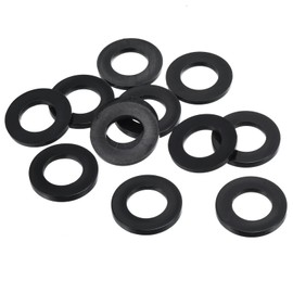 TOP-VIGOR 8Pcs Black Nylon Flat Washers, M16 x 30mm x 3mm Insulating Round Seal Spacer Tap Sealing O Ring Gasket for Faucet Pipe Water Hose