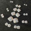 Wedity Pack of 24 False Nails Square Butterfly Line Crystal