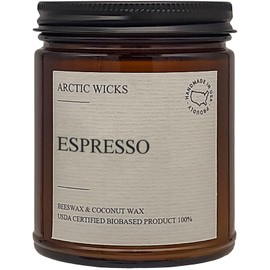 Espresso Coffee Candle - Arctic Wicks 9oz Non-Toxic Coconut & Beeswax Candle - Coffee Candles for Coffee Enthusiasts - Espresso Candle with Coconut & Beeswax - Clean Burning Non Toxic Espresso Candles