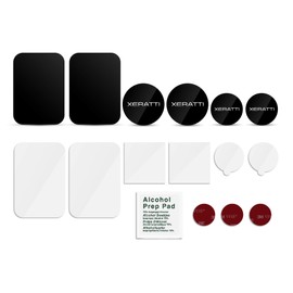Xeratti 16 Piece Metal Plate Phone Accessories Pack, Premium Ultra Thin Metal Plates for Magnetic Phone Mounts, Car Phone Holders (Black)