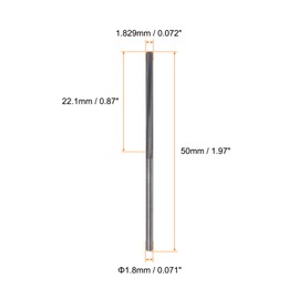 HARFINGTON Carbide Chucking Reamer 0.072"(1.829mm) Dia Straight Flute Straight Shank Machine Reamer Tool for Metal and Lathes CNC Machining Centers, Black