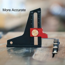 Aluminum Alloy Height Gauge, Multifunctional Depth Measuring Ruler Depth Gauge with Hollow Design, Woodworking Measuring Tool for Saw Table, Router Tables, Miter Heights