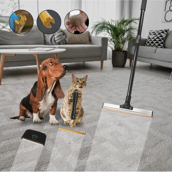 Paw Way Hair Remover Bundled, Reusable Carpet Rake for Pet