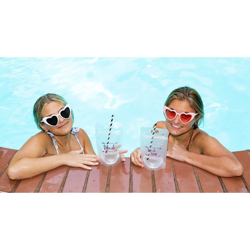 Funky Junque Drink Pouch with Straw - Bride Tribe w/Arrow