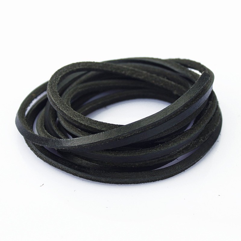 LolliBeads (TM) 3mm Flat Genuine Leather Shoe Lace Strip Cord