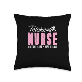 Funny Telehealth Nurse Virtual Care Real Result Telemedicine Throw Pillow