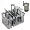 SPARES2GO Cutlery Basket + Central Waste Filter Kit compatible with