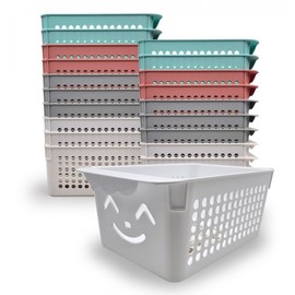 Smile Kids No. 2 Plastic Storage Bins (20-Pack, Assorted Colors) - Multi-Purpose Organizer for Parts & Small Items Small Item Organizer