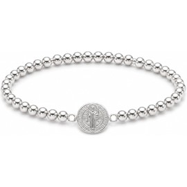 TClaudia Pulsera San Benito Plata 925 con Esferas para Mujer