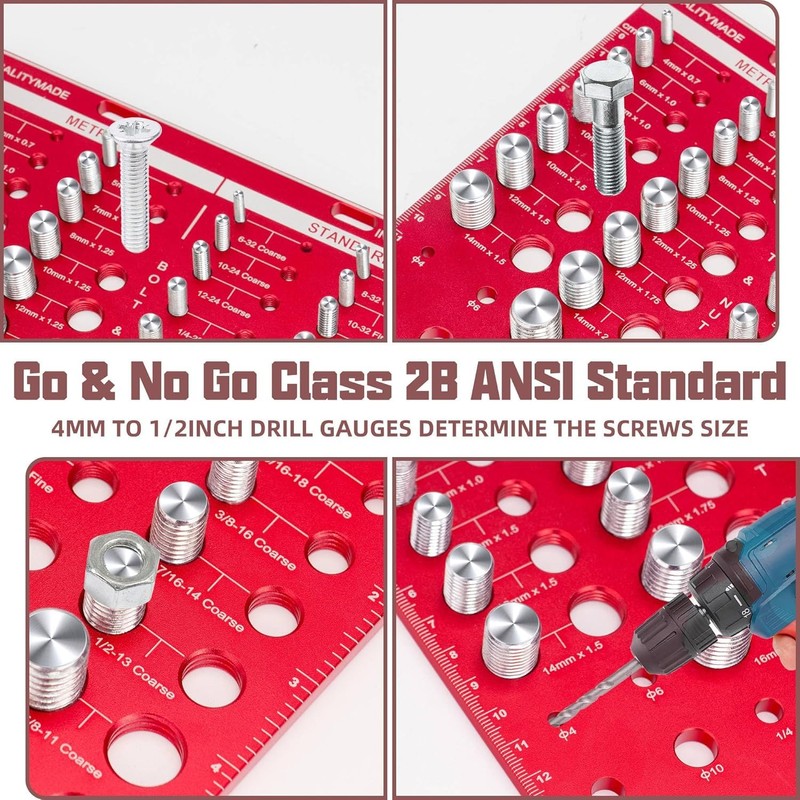 34 Nut and Bolt Thread Checker, Bolt and Nut Identifier