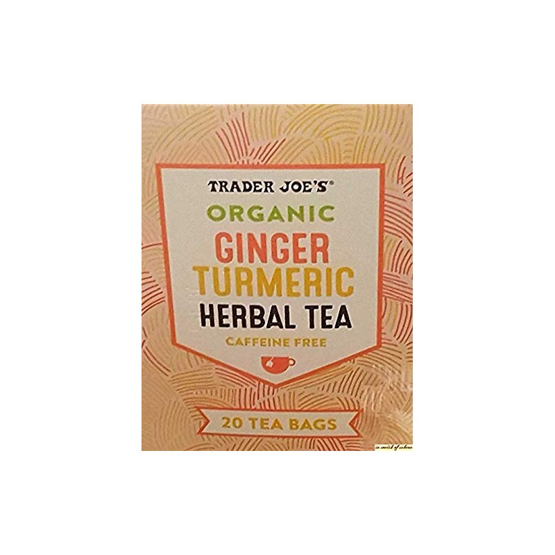 Trader Joe's Organic Ginger Turmeric Herbal Tea 20 ct (Pack