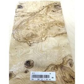 Olive Ash Burl Wood Veneer 9" x 15" raw no Backing 1/42" Thickness AA Grade
