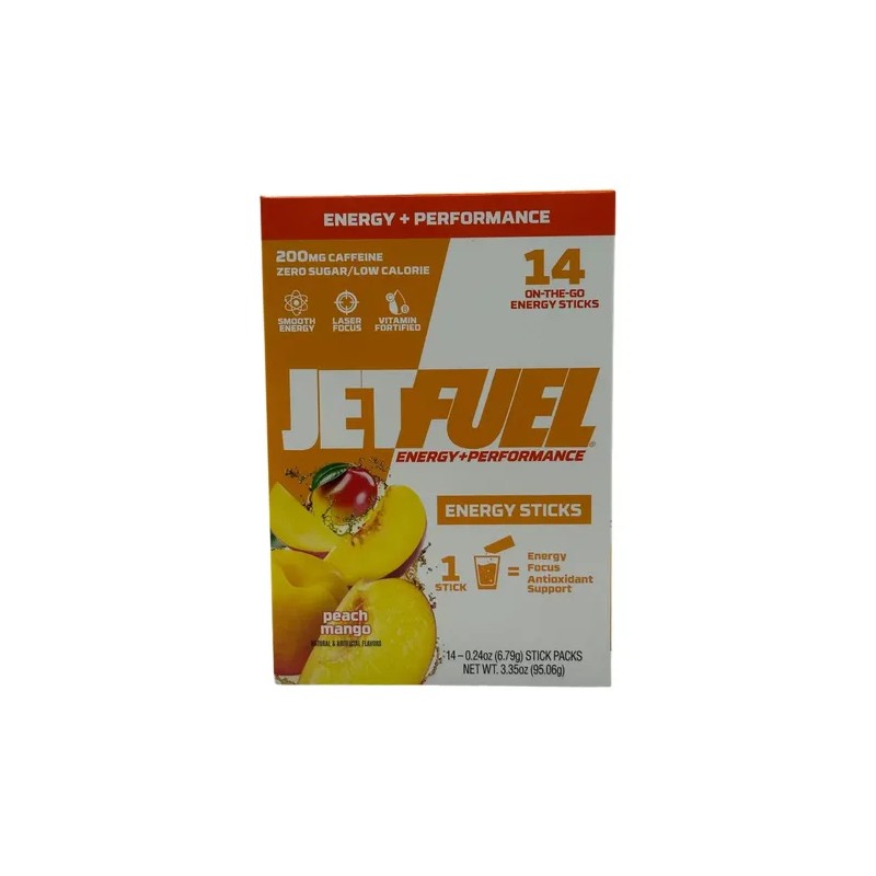 Aminoácidos en Polvo Peach Mango Jetfuel Energy Sticks 14 Sobres