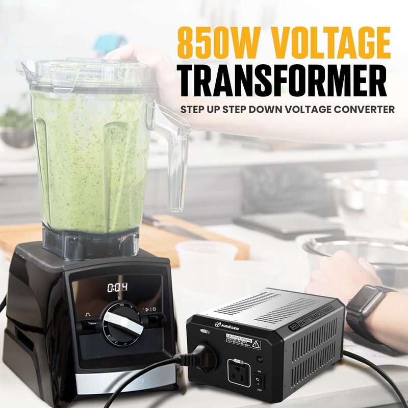 K KRIËGER 850 Watt Voltage Transformer, 110/120V to 220/240V Step