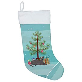 Caroline's Treasures CK3499CS Ecuadorian Hairless Dog Christmas Tree Christmas Stocking, Large, Multicolor