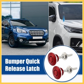 REPAIROCK Red Bumper Quick Release Lock Latch Aluminum Alloy Hood Pin Lock Push Button Bonnet - Pack of 2 Auto Replacement Parts