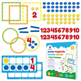 84 PCS Magnetic Number Bonds & Magnetic Ten Frames Set - Jumbo 10 Frames for Classroom, Numbers for Whiteboard, Math Counters Math Manipulatives, Classroom Must Haves - Simply Magic