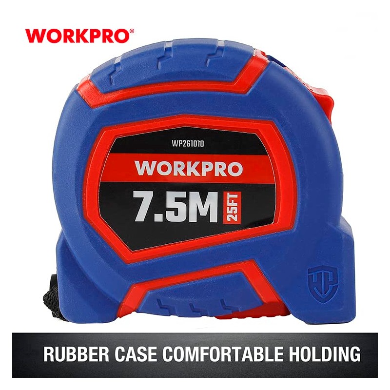 WORKPRO 7.5m 25mm Plastic Tape with Lower Lock 13 x
