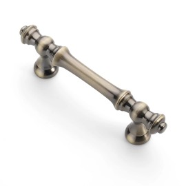 Asidrama 10 Pack 3 Inch(76mm) Brushed Antique Brass Kitchen Cabinet Handles, ...