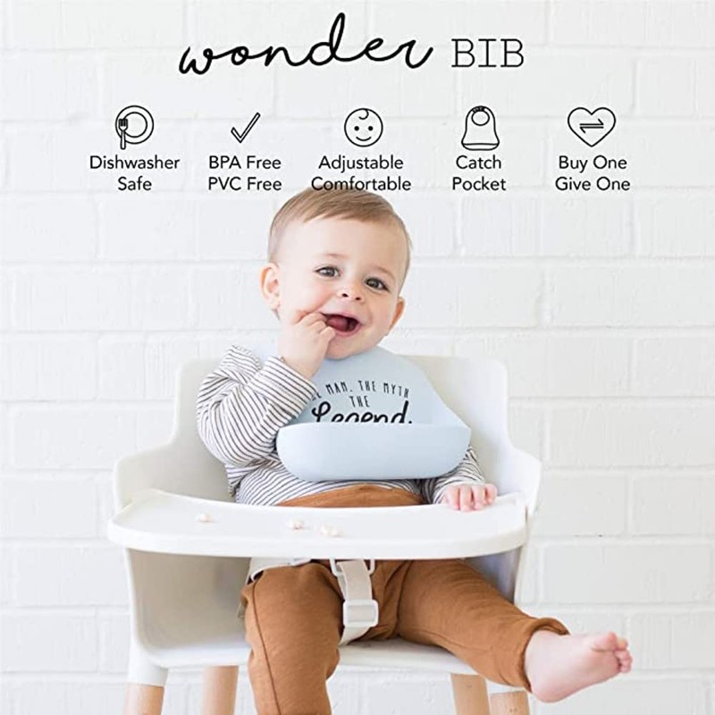 Bella Tunno Wonder Babero de silicona ajustable para niños, duradero