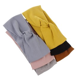 BIUDECO 2pcs Hair Hoops Elastic Headband for Women Knotted Headwrap Pure Cotton Headdress