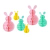 Easter Decorations,6Pcs Easter Hanging Decorations Easter Bunny Honeycomb Ball,Pink Blue