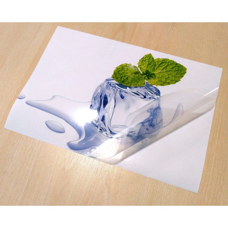 50 Sheets Semi-Transparent Low Coverage Glossy Vinyl Stickers for Inkjet