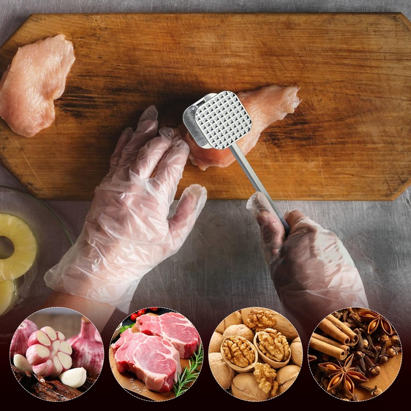 Geepen Meat Tenderizer, Stainless Steel Meat Hammer Mallet, Pounder for