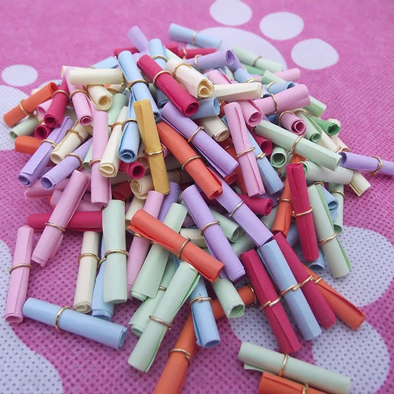 ccHuDE 100 Pcs Mini Colorful Paper Scrolls Write on It