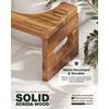 BLUEWEST Foldable Toilet Stool, 7'' and 9'' Adjustable Heights Acacia