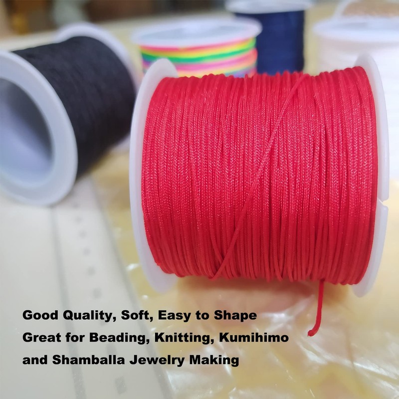 Nylon String for Bracelets, 6 Rolls 270 Yards 0.8 mm