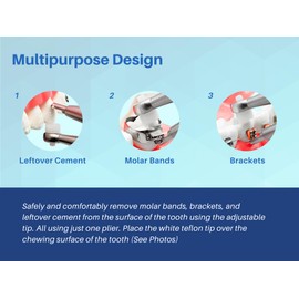 ARTMAN INSTRUMENTS Orthodontic Adhesive Band Removing Pliers Adjustable Cement Scraper Tool with Teflon Pad for Braces, Molar Bands, and Tooth Gem Removal – Dental Debonding Instrument