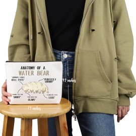 Pyoul Tardard Lover Anatomy Cosmetic Bag Biology Teacher Cosmetic Bag Microbiology Gift, beige