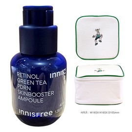 Innisfree Retinol PDRN Ampoule 40ml+Play Green Cosmetic Pouch (Green) / 이니스프리 레티놀 PDRN 앰플 40ml+플레이그린 화장품 파우치 (그린)
