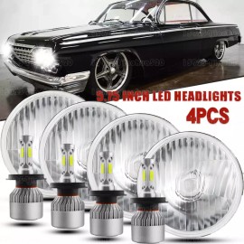 Unbranded 4PCS For Chevy Impala Bel Air 1962-1975 5.75" 5-3/4" LED Headlights Hi/Lo Beam
