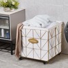 Mxfurhawa Laundry Hamper,Collapsible Laundry Basket Large Capacity Metal Laundry Hamper
