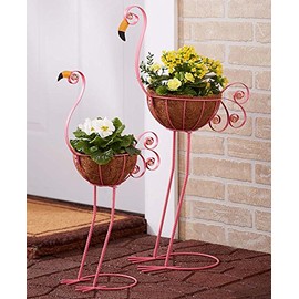 Sets of 2 Bird Planters Flamingos