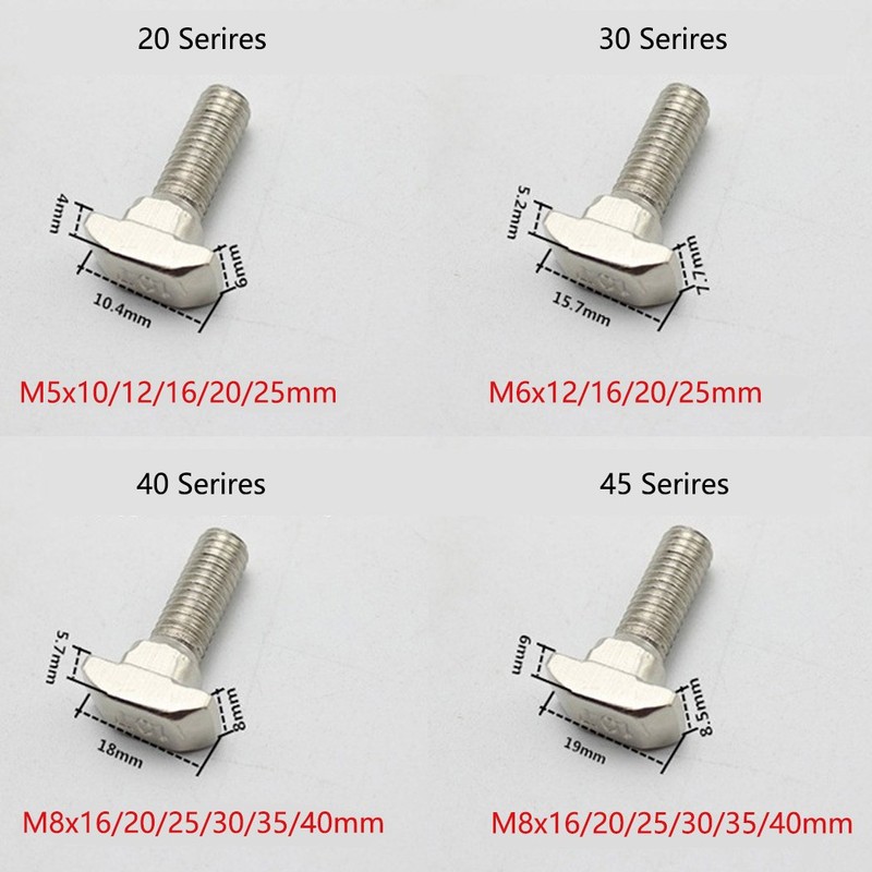 T Bolt Set Screw Bolt Fastener Tool for T-Slotted Aluminum