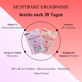 RINALYA Organic Nursing Tea - 30-Day Treatment Morning & Evening - Breastfeeding Tea without Fennel - Breastfeeding Tea Milk Formation - Supports Digestion & Promotes Milk Formation