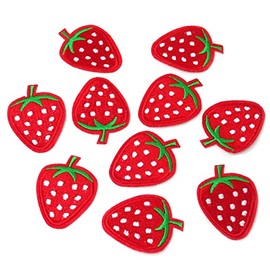 Honbay 10PCS Cute Red Strawberry Appliques Decorative Patches Embroidered DIY Sew on / Iron on Patches for Shirts, Coats, Jackets, Backpacks, Hats, Jeans