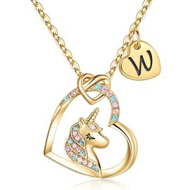 26-Letter Unicorn Necklace Pendant Sweet And Romantic Niche Design INS Style Holiday Gift For GirlsColor: TP-03223-01