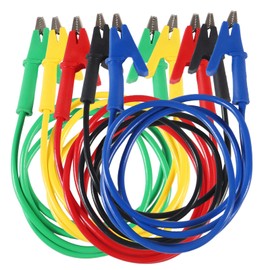 MELIFE 5PCS Alligator Clips Test Leads, 15A Test Leads Wire Cable with Insulators Clips, 3.3 ft/1m Test Leads with Alligator Clips for Electrical Testing