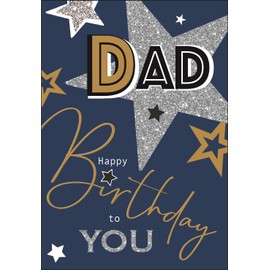 Jonny Javelin Dad' Birthday Card for Men - Stars Embossed with Foil & Flitter - Made in the UK by The Card Co.