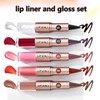 MiaSarah Lip Liner Gloss Lip Combo Sets Kit,Nude Brown Lip