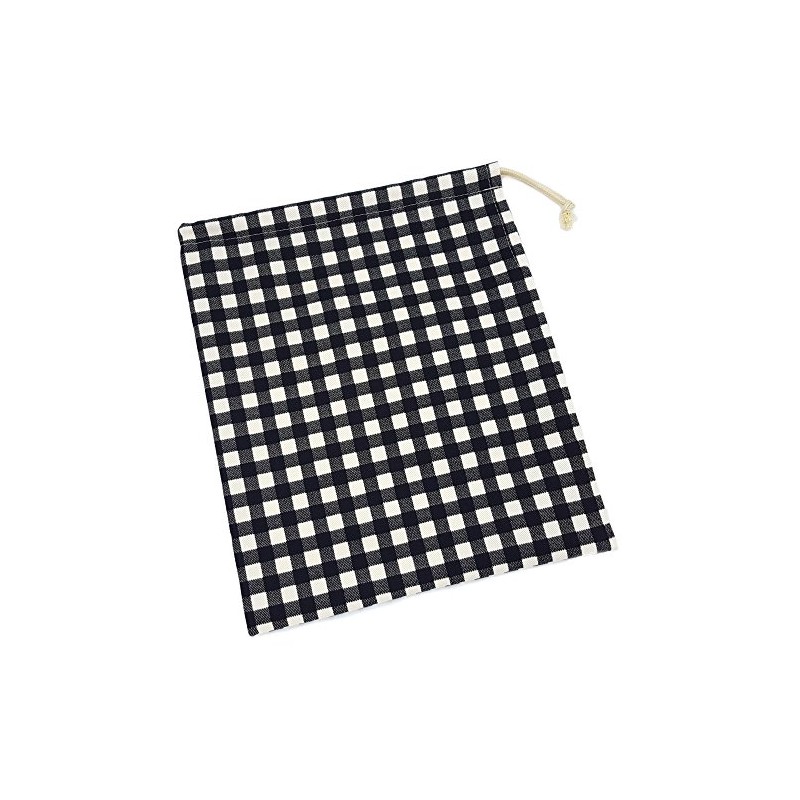 Handmade Workshop FUJITA Lunch Bag, Black x Gingham Checkered Pattern,