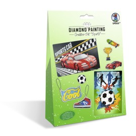 Ursus 43510003 Diamond Painting Creative Set "Sports", Craft Set for Children for Creative Design of Pictures, Pendants and Stickers with Diamonds