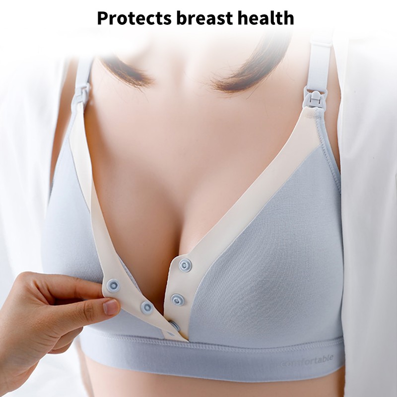 Wireless Nursing Bra V Shape Breastfeeding Breathable Maternity Bra with