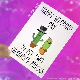 Funny Wedding Cards Celebration Cards Rude Joke Best Friend Card Wedding Card Marriage Happy Wedding Anniversary My Preferred Pricks Cactus PC239
